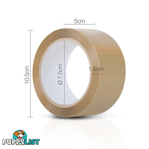 36 Rolls Packing Tape 48mm x 75m Shipping Box Carton Packaging Browntape