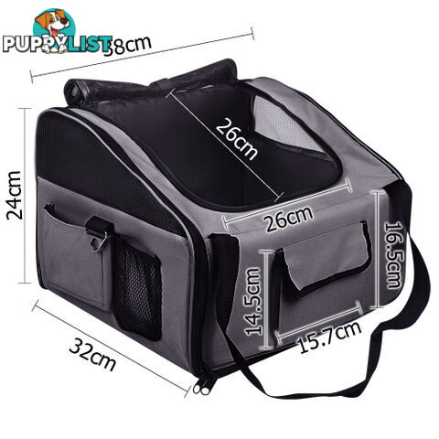 Pet Dog Cat Car Seat Carrier Travel Bag Small Grey