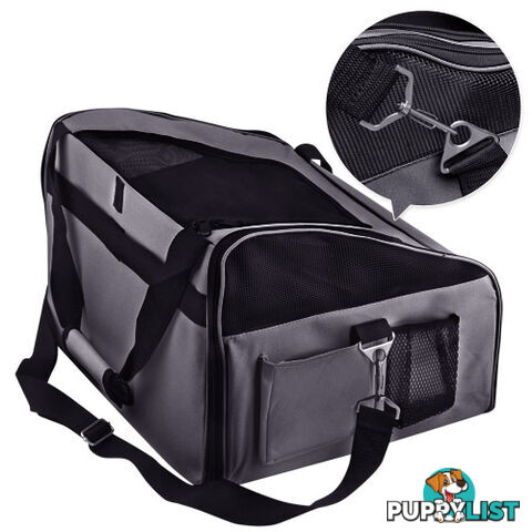 Pet Dog Cat Car Seat Carrier Travel Bag Small Grey