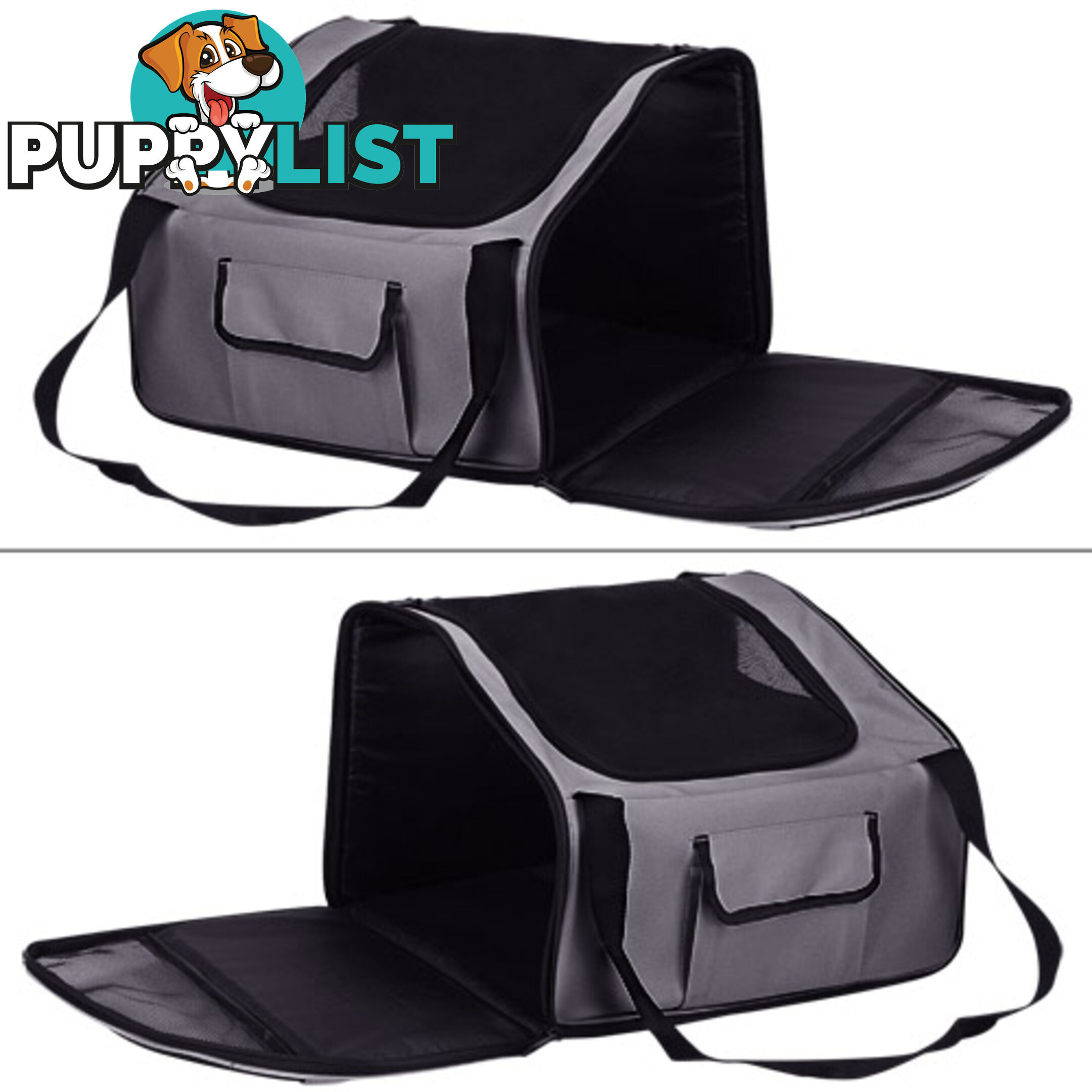 Pet Dog Cat Car Seat Carrier Travel Bag Small Grey