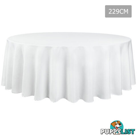 4 Pcs Wedding Table Cloth Round 229cm White