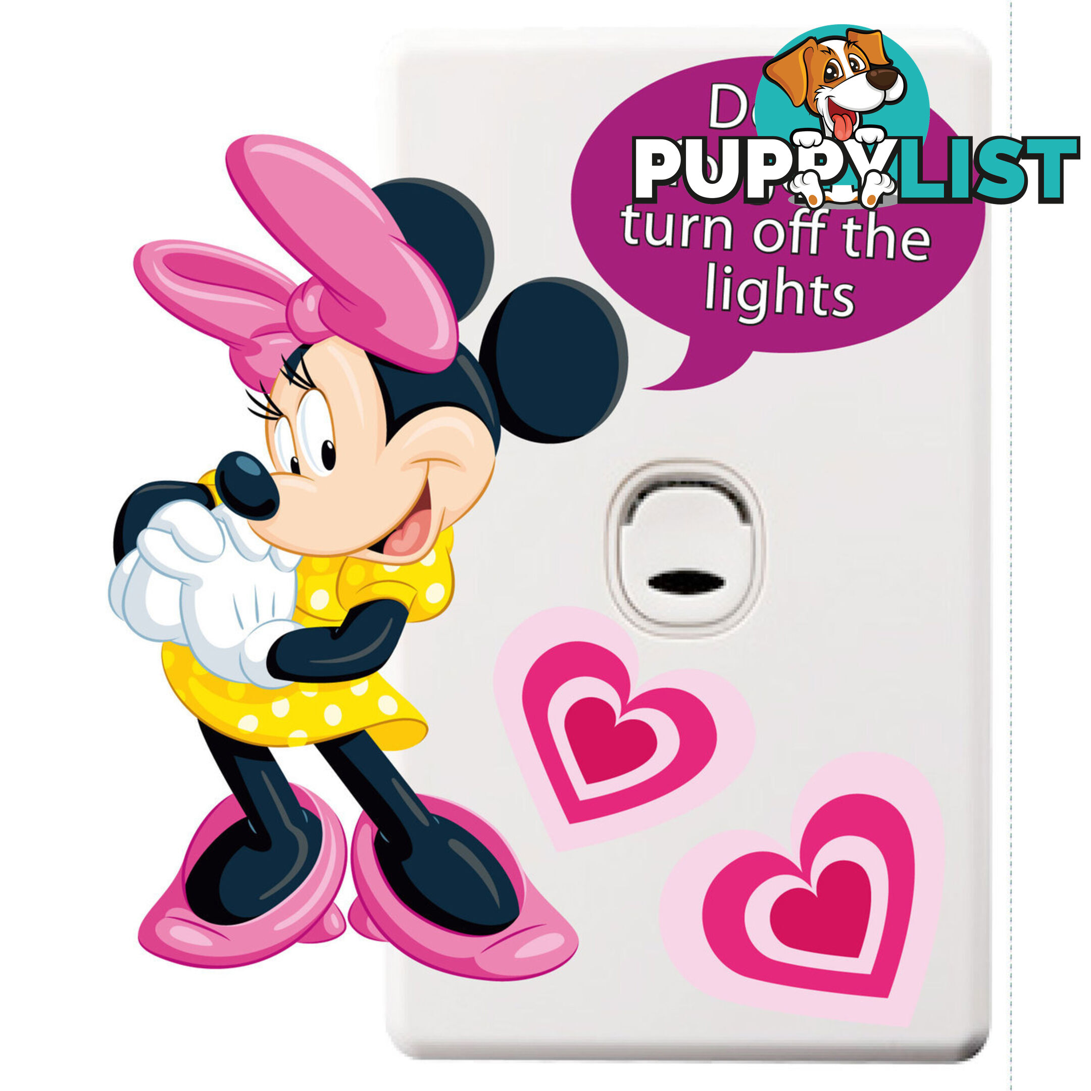 Minnie Mouse Light Switch Wall Sticker - Totally Movable