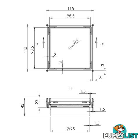 Square Stainless Steel Shower Grate Drain Floor Bathroom 95mm Depth