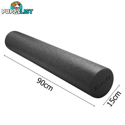 Yoga Gym Pilates EPE Physio Foam Roller Black 90 x 15cm