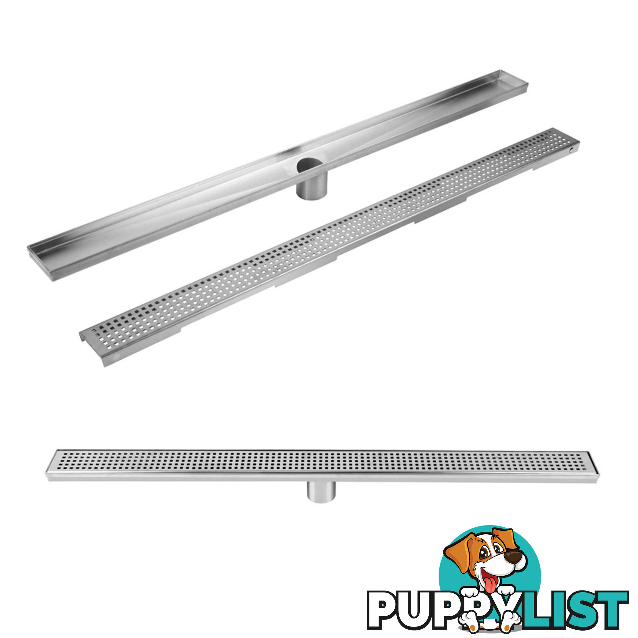 Square Stainless Steel Shower Grate Waste Linear Bathroom Drain Floor 800mm