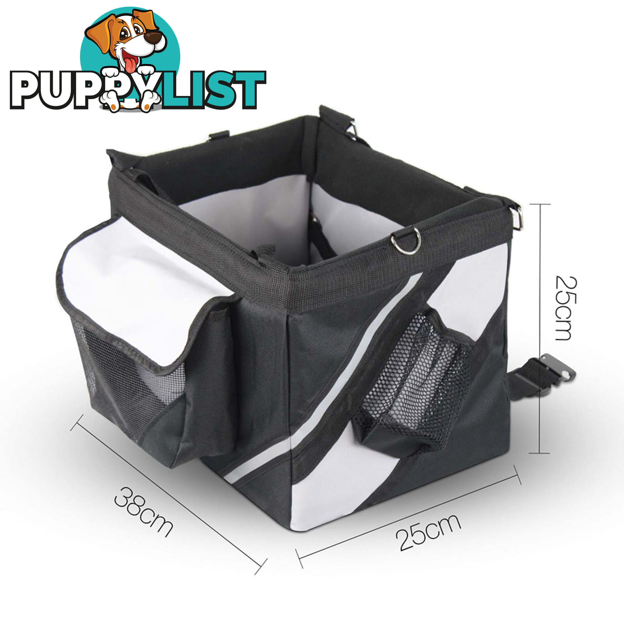 Pet Travel Carry Bag Dog Cat Puppy Bicycle Bike Front Carrier Basket Black