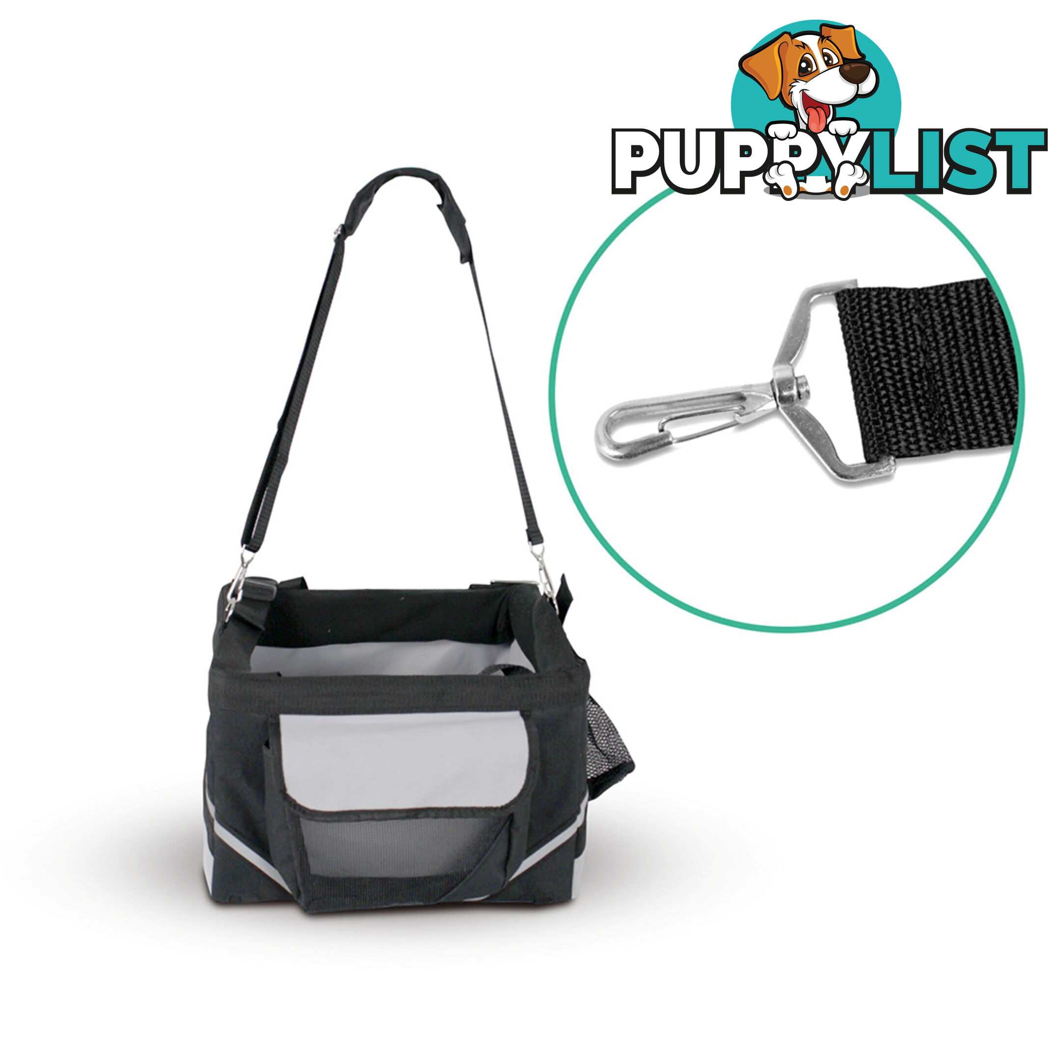 Pet Travel Carry Bag Dog Cat Puppy Bicycle Bike Front Carrier Basket Black