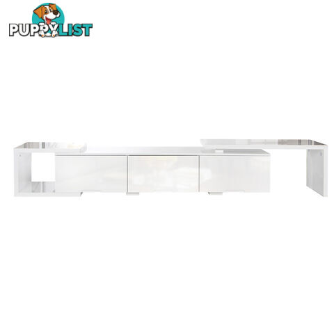 High Gloss TV Stand Adjustable Entertainment Unit Low line Drawer Cabinet White