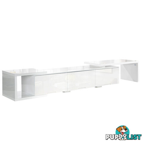 High Gloss TV Stand Adjustable Entertainment Unit Low line Drawer Cabinet White