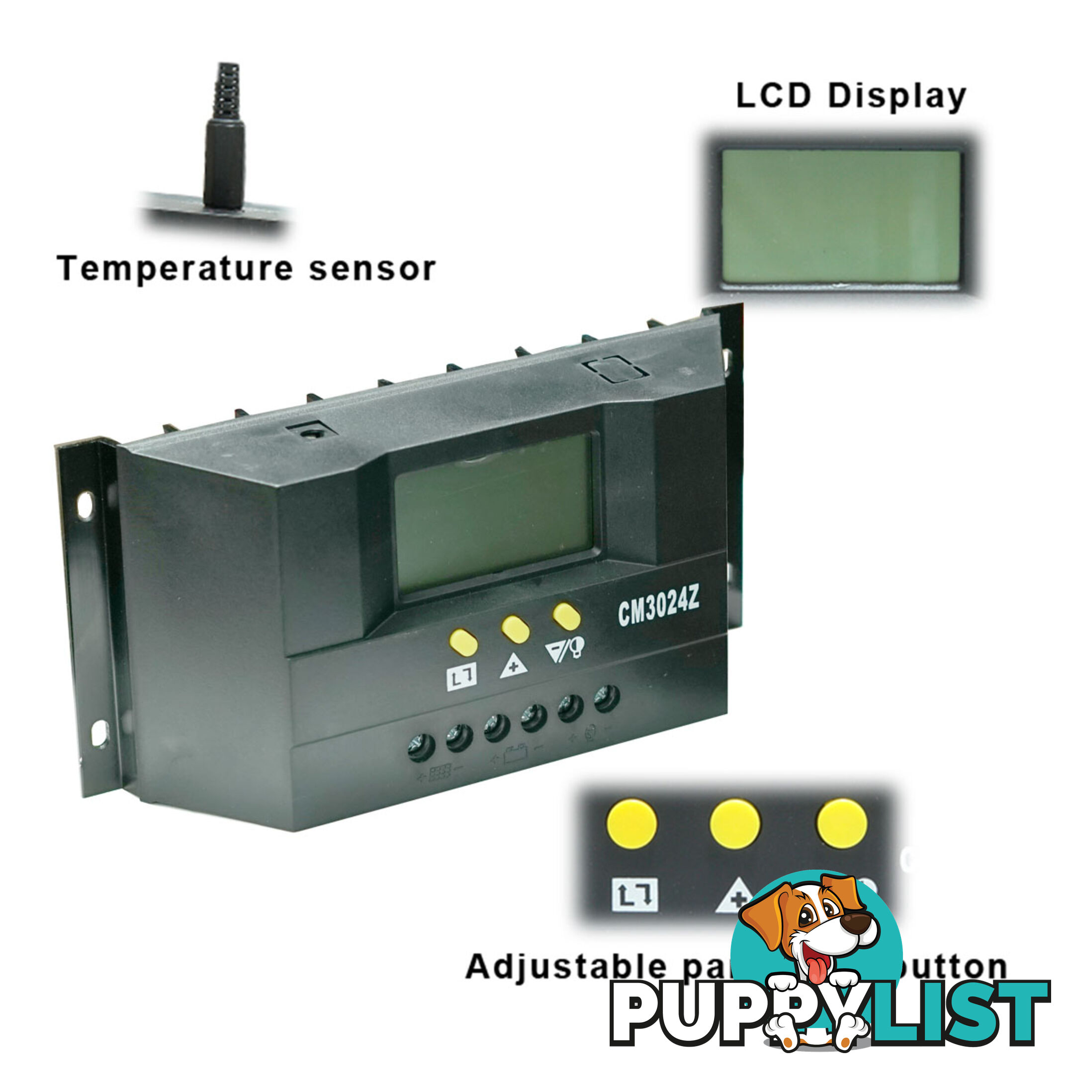 30A 12V-24V LCD Display PWM Solar Panel Regulator Charge Controller Battery Auto