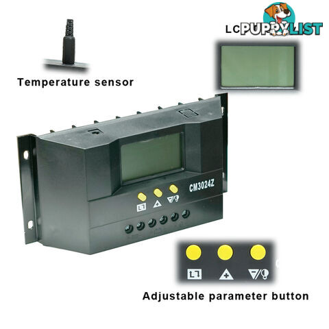 30A 12V-24V LCD Display PWM Solar Panel Regulator Charge Controller Battery Auto