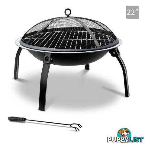 22 Inch Outdoor Garden Camping Portable Foldable Fire Pit BBQ Fireplace