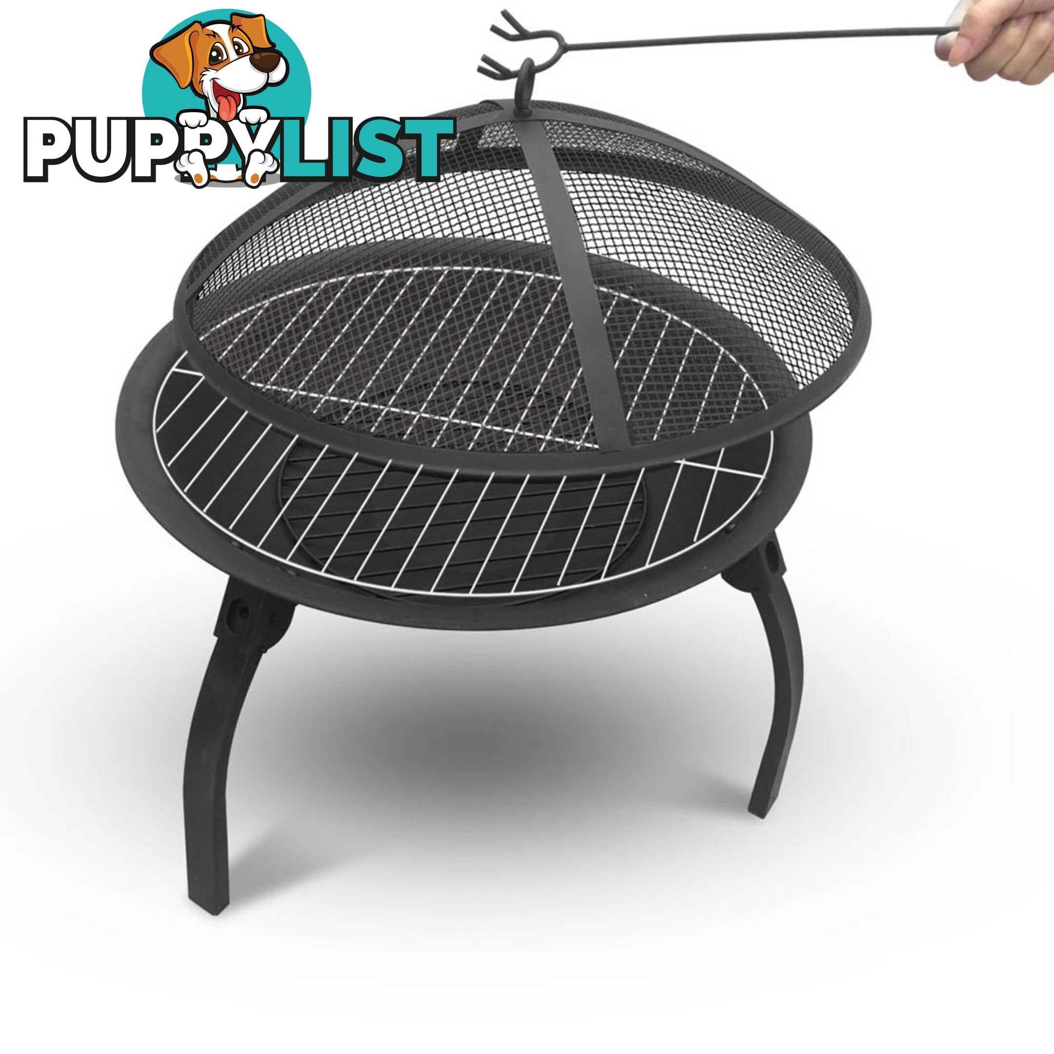 22 Inch Outdoor Garden Camping Portable Foldable Fire Pit BBQ Fireplace