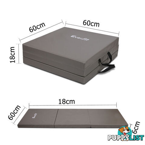 Trifold Exercise Mat Floor Grey