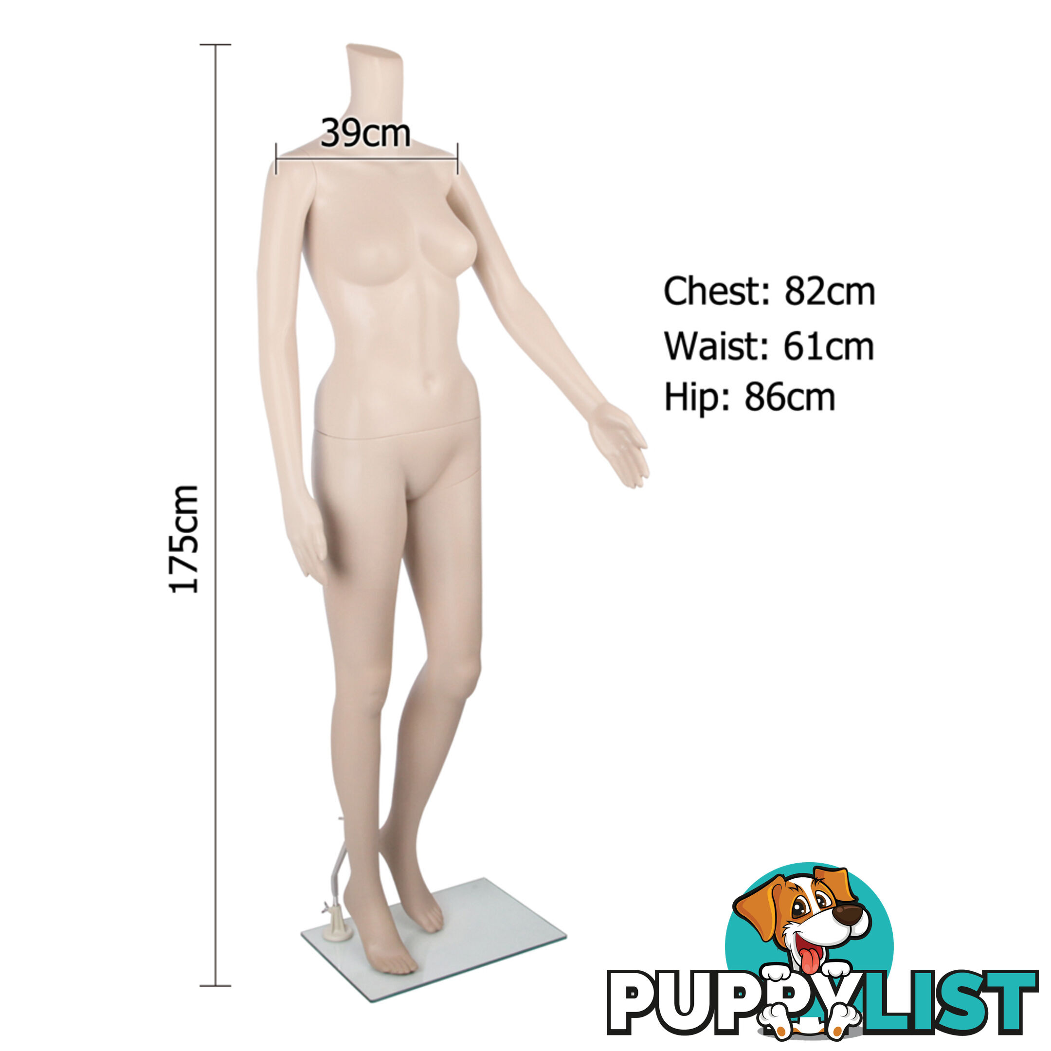 Headless Full Body Female Mannequin Cloth Display Tailor Dressmaker Skin Tone 175cm