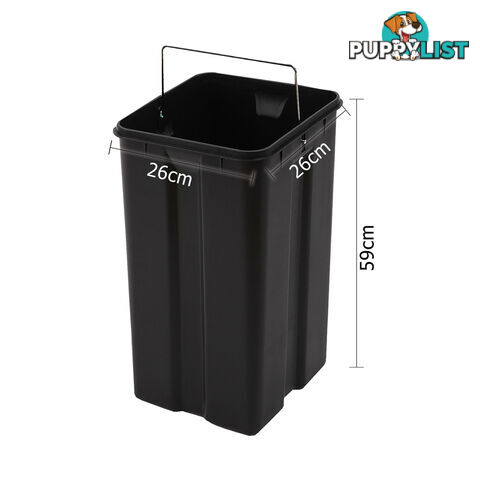 60L Stainless Steel 2 Compartments Rubbish Bin Pedal Separated Garbage Trash