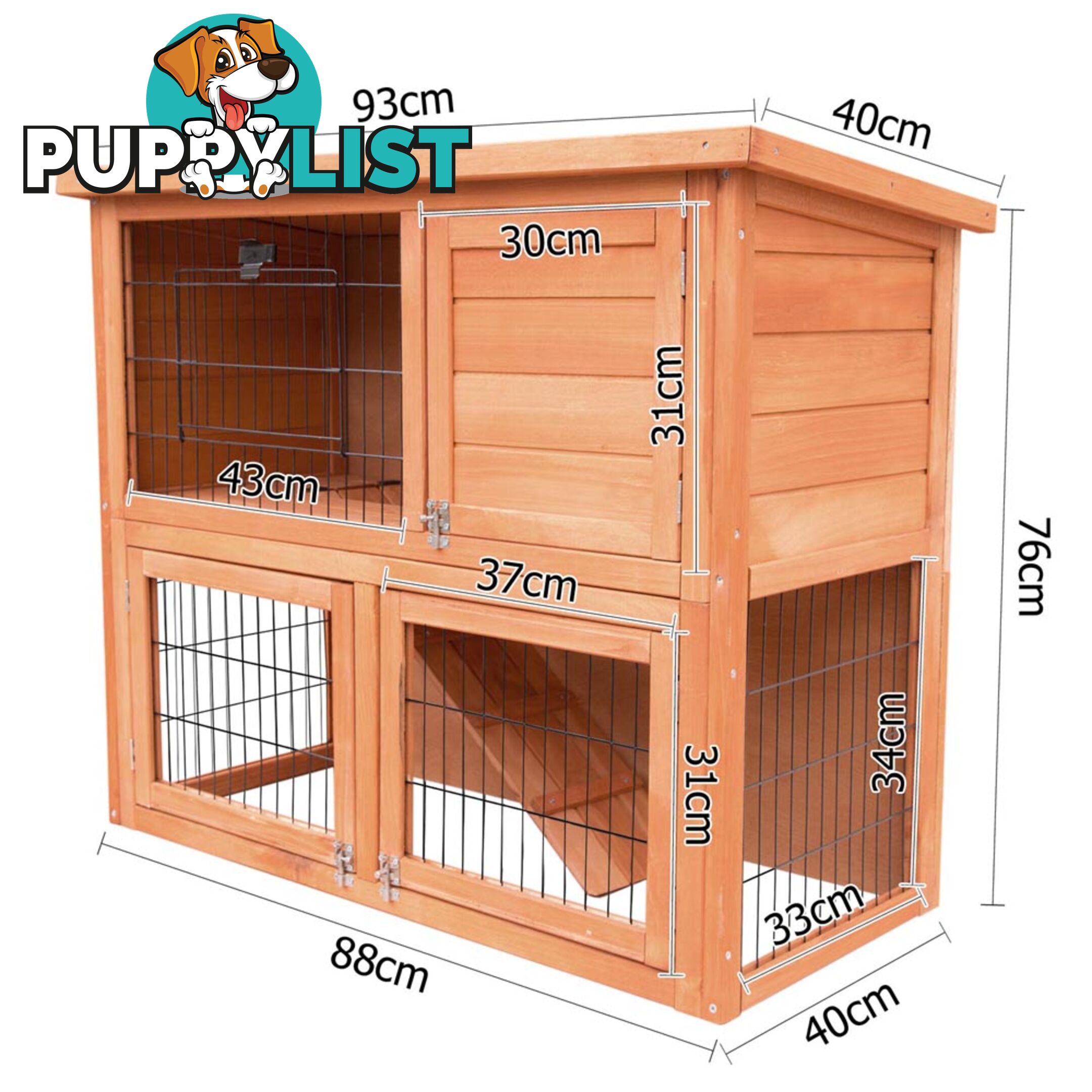 Double Storey Chicken Rabbit Hutch