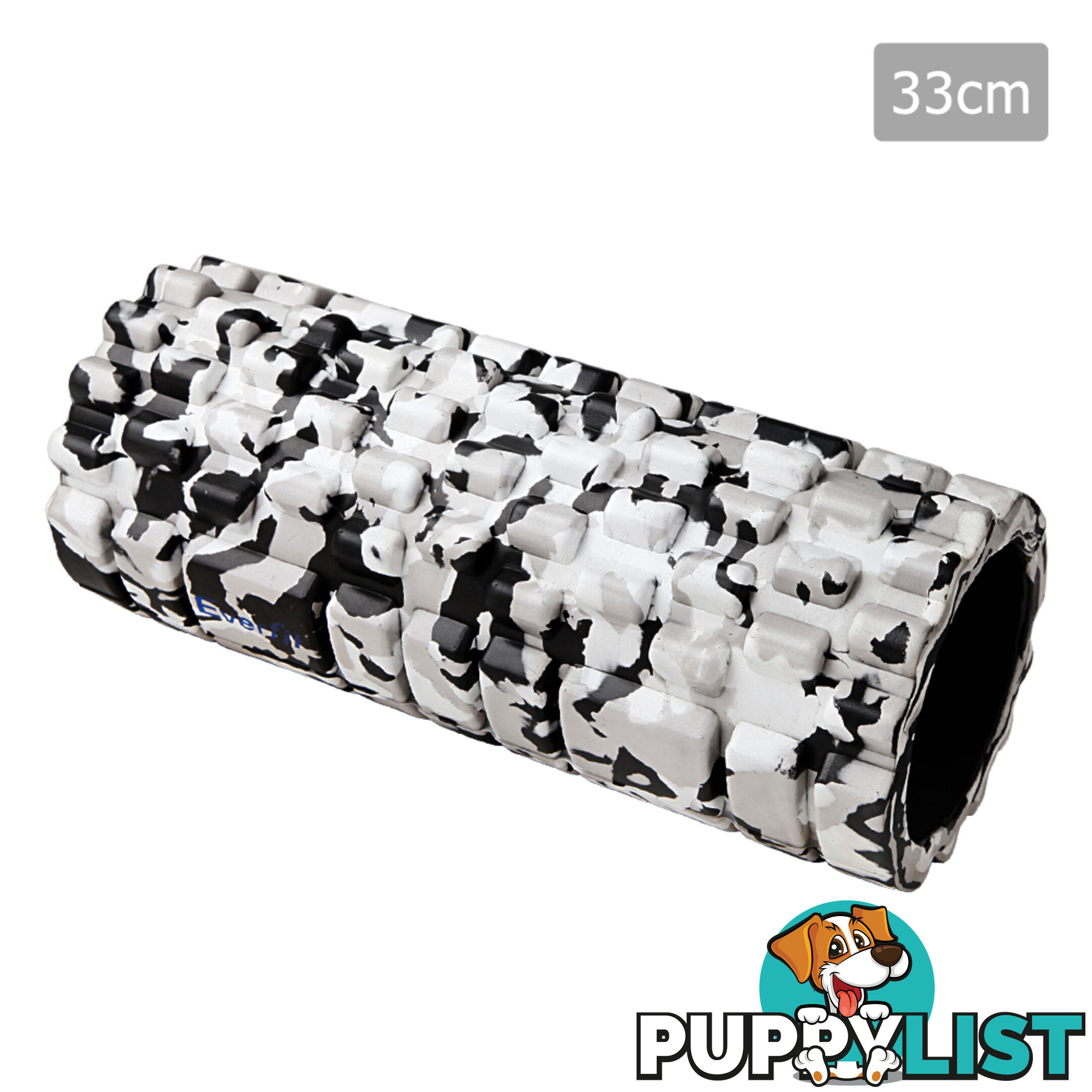 Yoga Gym Pilates EVA Stick Foam Roller Grey 33 x 14cm