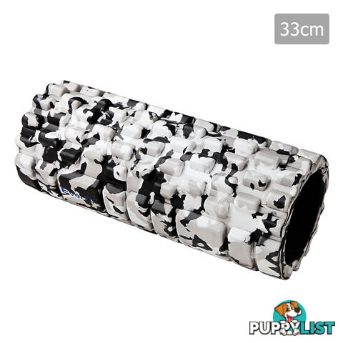 Yoga Gym Pilates EVA Stick Foam Roller Grey 33 x 14cm