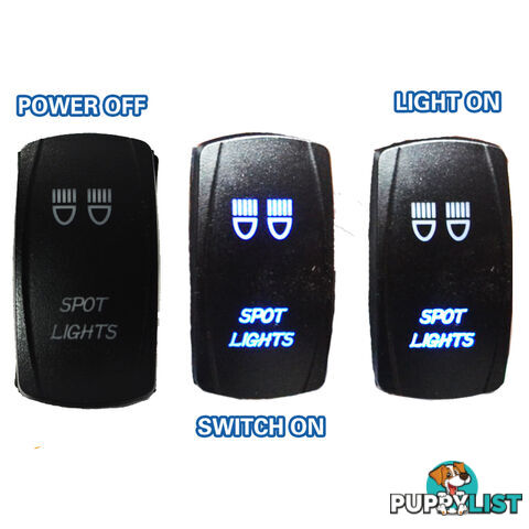 SPOT LIGHT CARLING ROCKER SWITCH LASER ETCHED WORK LIGHT BAR 4WD UTE HID 12V 24V