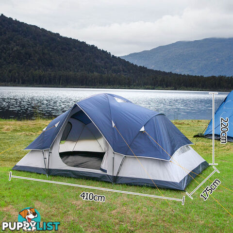 6 Person Family Camping Tent Navy Grey