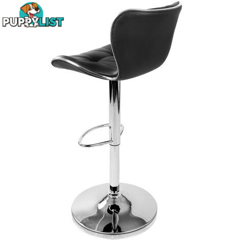 Set of 2 PU Leather Kitchen Bar Stool Black