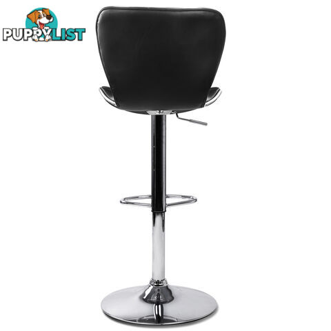 Set of 2 PU Leather Kitchen Bar Stool Black