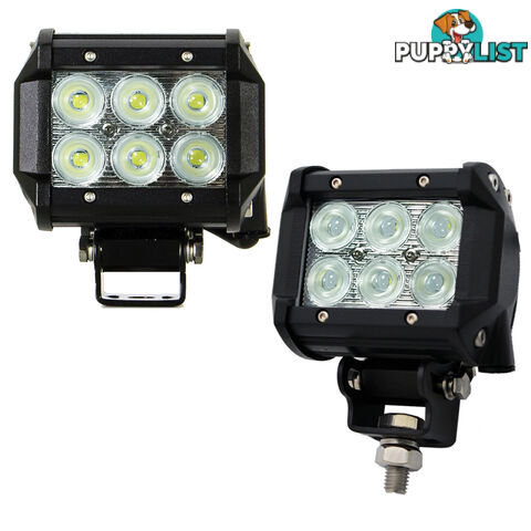 2x 4inch 30W Cree LED Light Bar Flood Work Driving Offroad Lamp Save On 42W