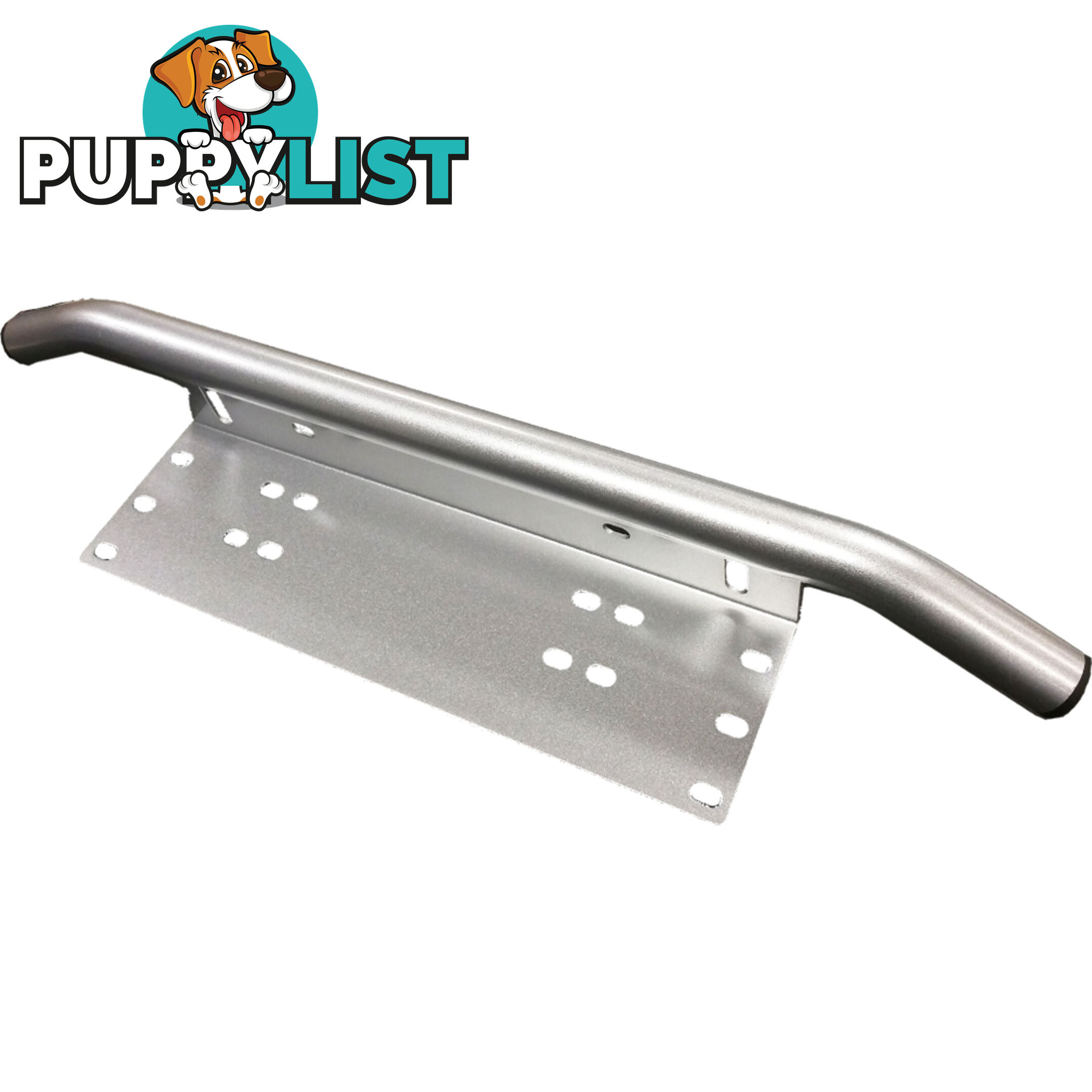 Number Plate Bullbar Frame Mounting Bracket Silver Light Bar Antenne UHF Holder