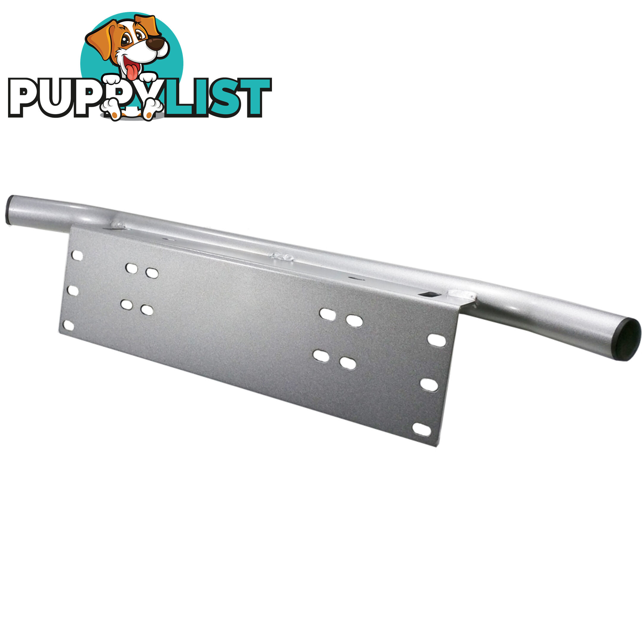 Number Plate Bullbar Frame Mounting Bracket Silver Light Bar Antenne UHF Holder