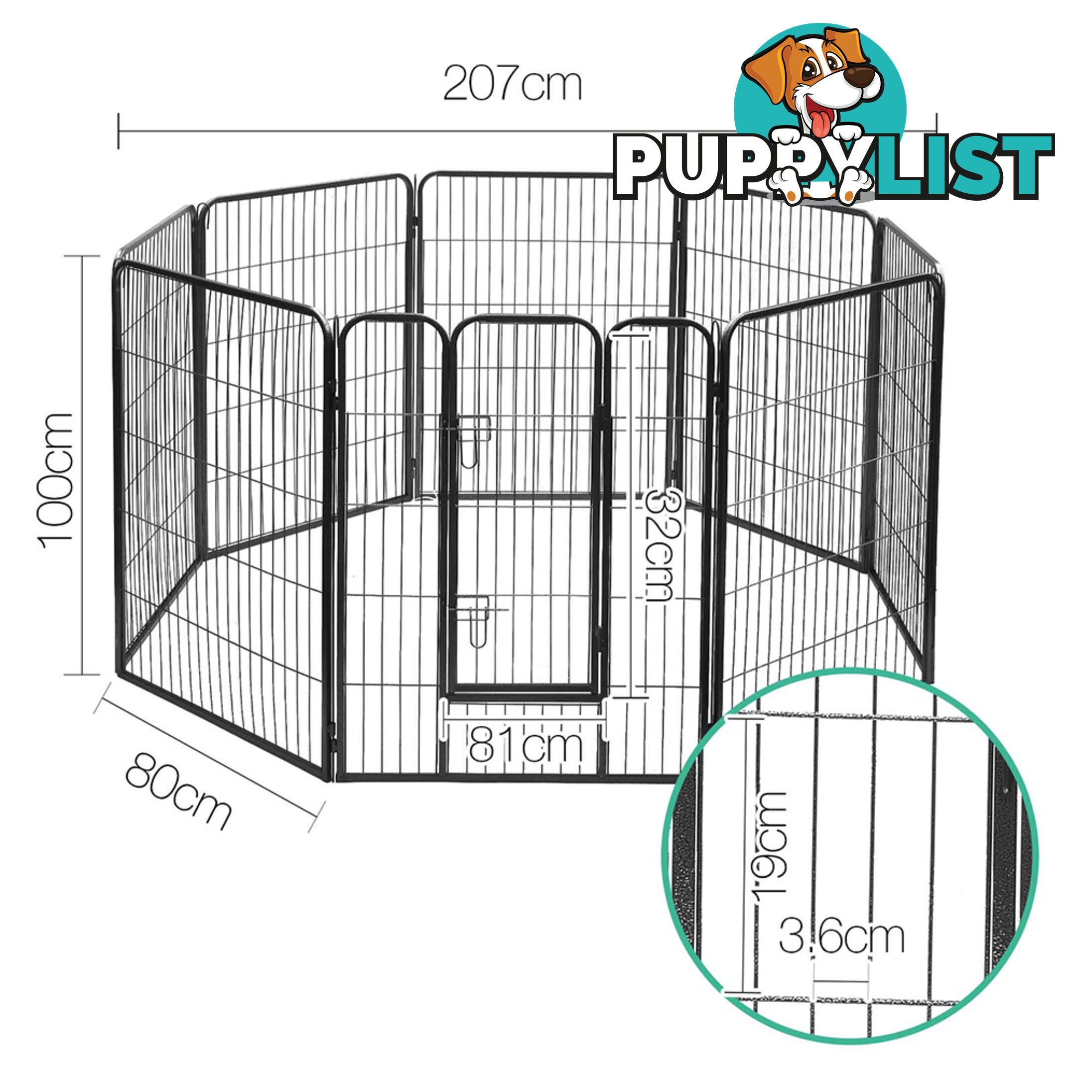 Adjustable 8 Panel Pet Playpen