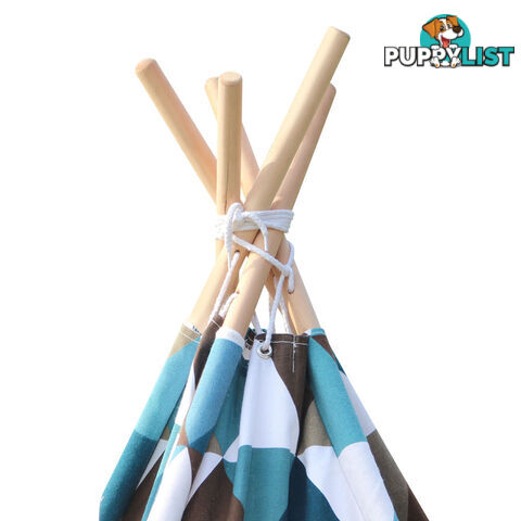 5 Poles Kids Play Tent Children Home Canvas Teepee Pretend Playhouse Outdoor Indoor Tipi