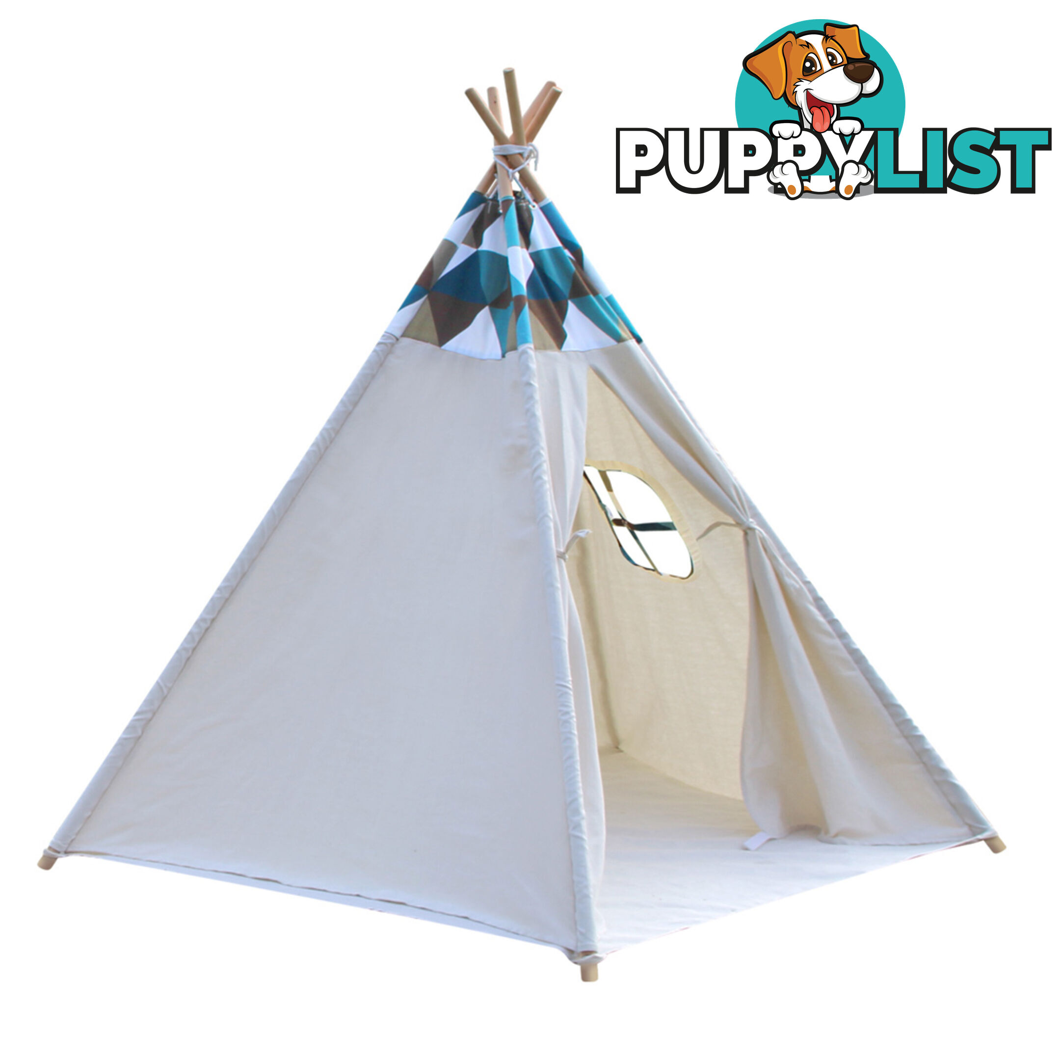 5 Poles Kids Play Tent Children Home Canvas Teepee Pretend Playhouse Outdoor Indoor Tipi