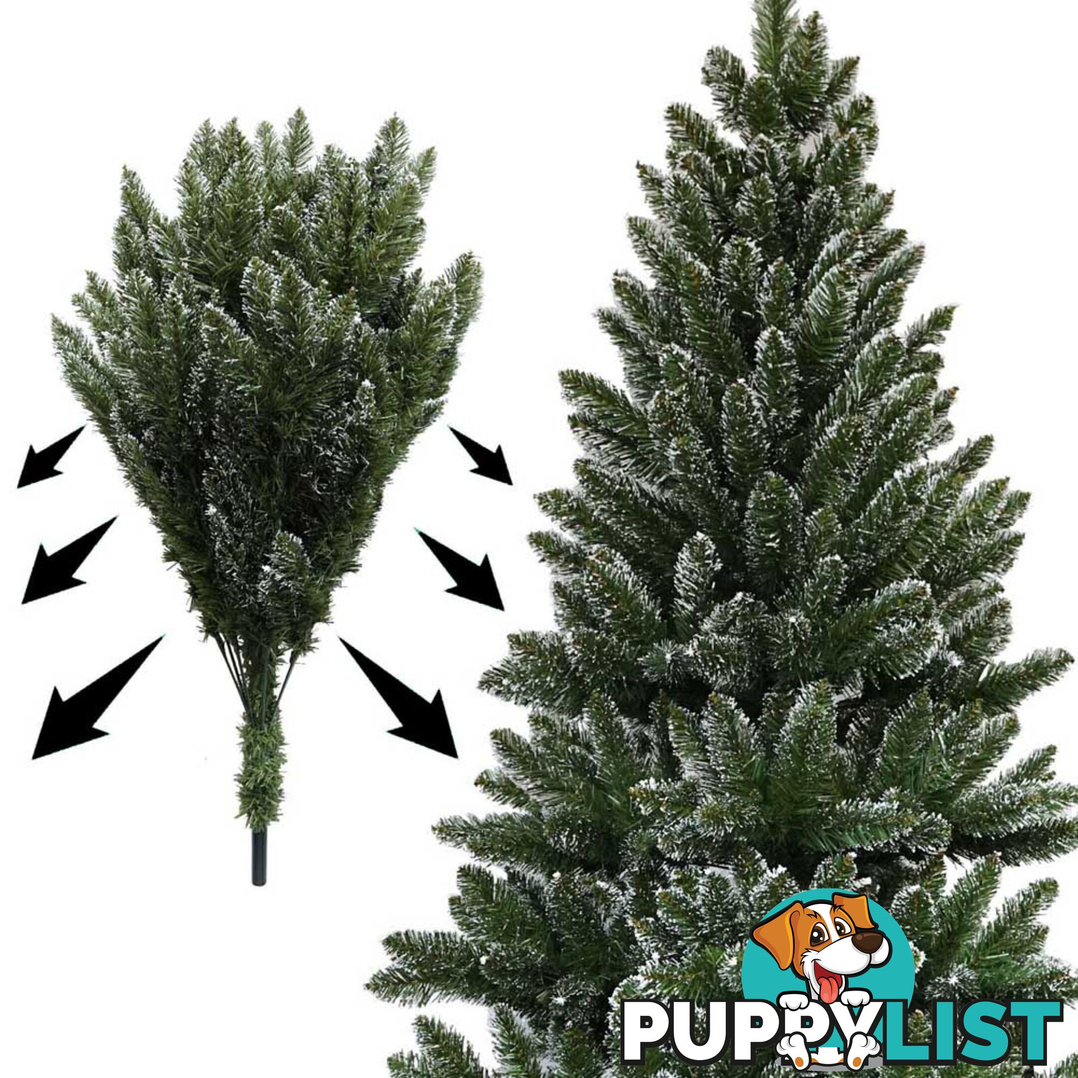 6FT Premium Snowy Christmas Tree 180cm Xmas Home Decoration Steel Base Green