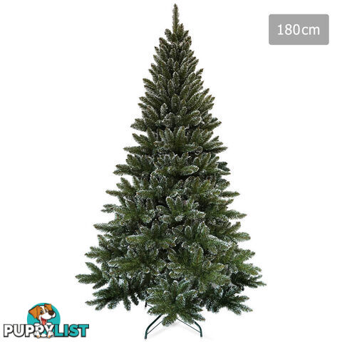 6FT Premium Snowy Christmas Tree 180cm Xmas Home Decoration Steel Base Green