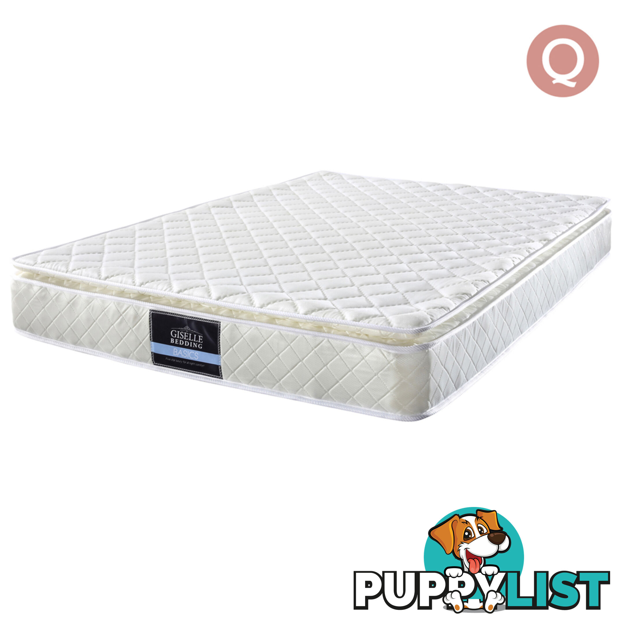 Premium Pillow Top Pocket Spring Mattress High Density Foam 22cm Queen Size