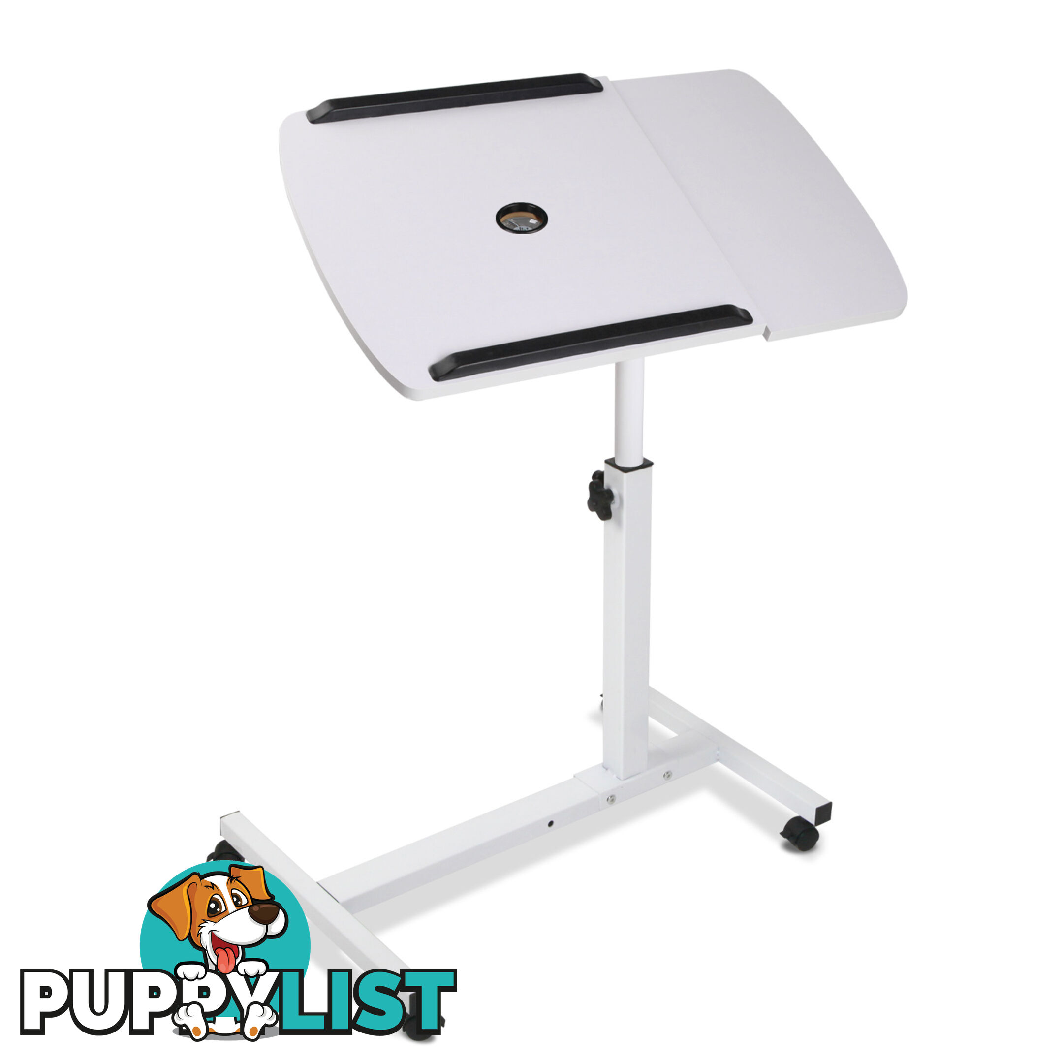 Rotating Mobile Laptop Adjustable Desk w/ USB Cooler White