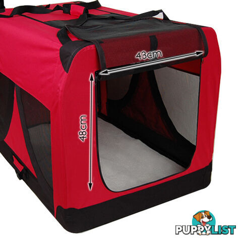 XL Pet Soft Cage Puppy Dog Cat Collapsible Crate Carrier Foldable Kennel Red