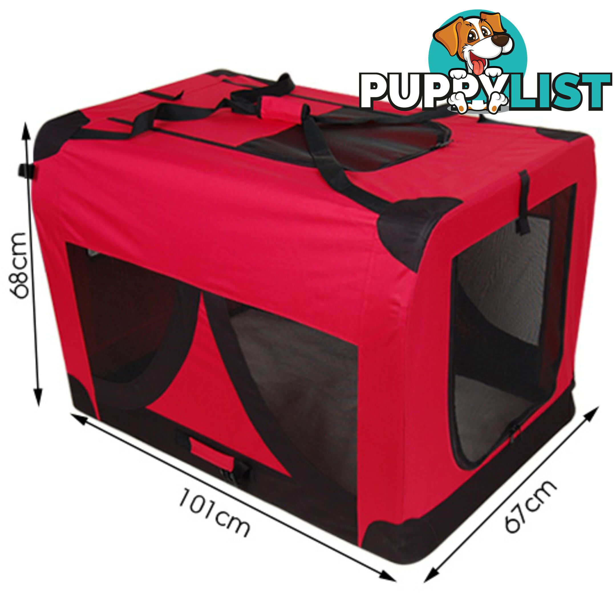 XL Pet Soft Cage Puppy Dog Cat Collapsible Crate Carrier Foldable Kennel Red