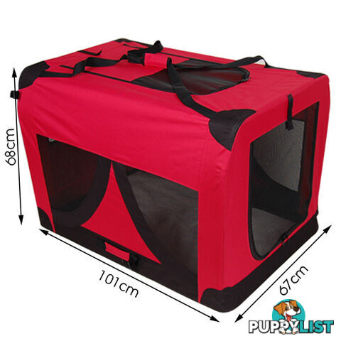 XL Pet Soft Cage Puppy Dog Cat Collapsible Crate Carrier Foldable Kennel Red