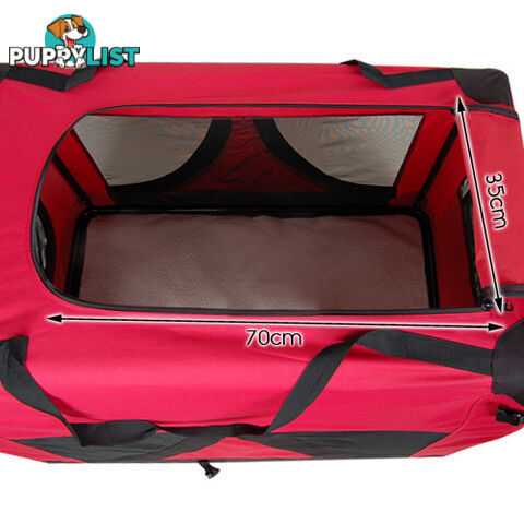 XL Pet Soft Cage Puppy Dog Cat Collapsible Crate Carrier Foldable Kennel Red