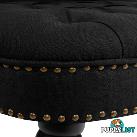 Lorraine Chair French Provincial Linen Fabric Sofa Pitch Black