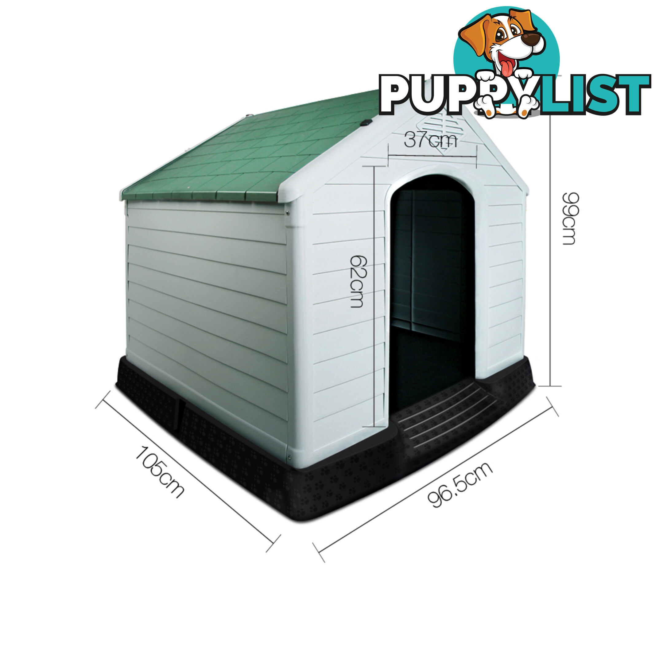 XL Weatherproof Plastic Dog Kennel Pet Puppy Outdoor Indoor Garden Dog House