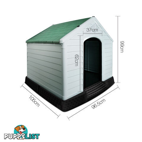 XL Weatherproof Plastic Dog Kennel Pet Puppy Outdoor Indoor Garden Dog House