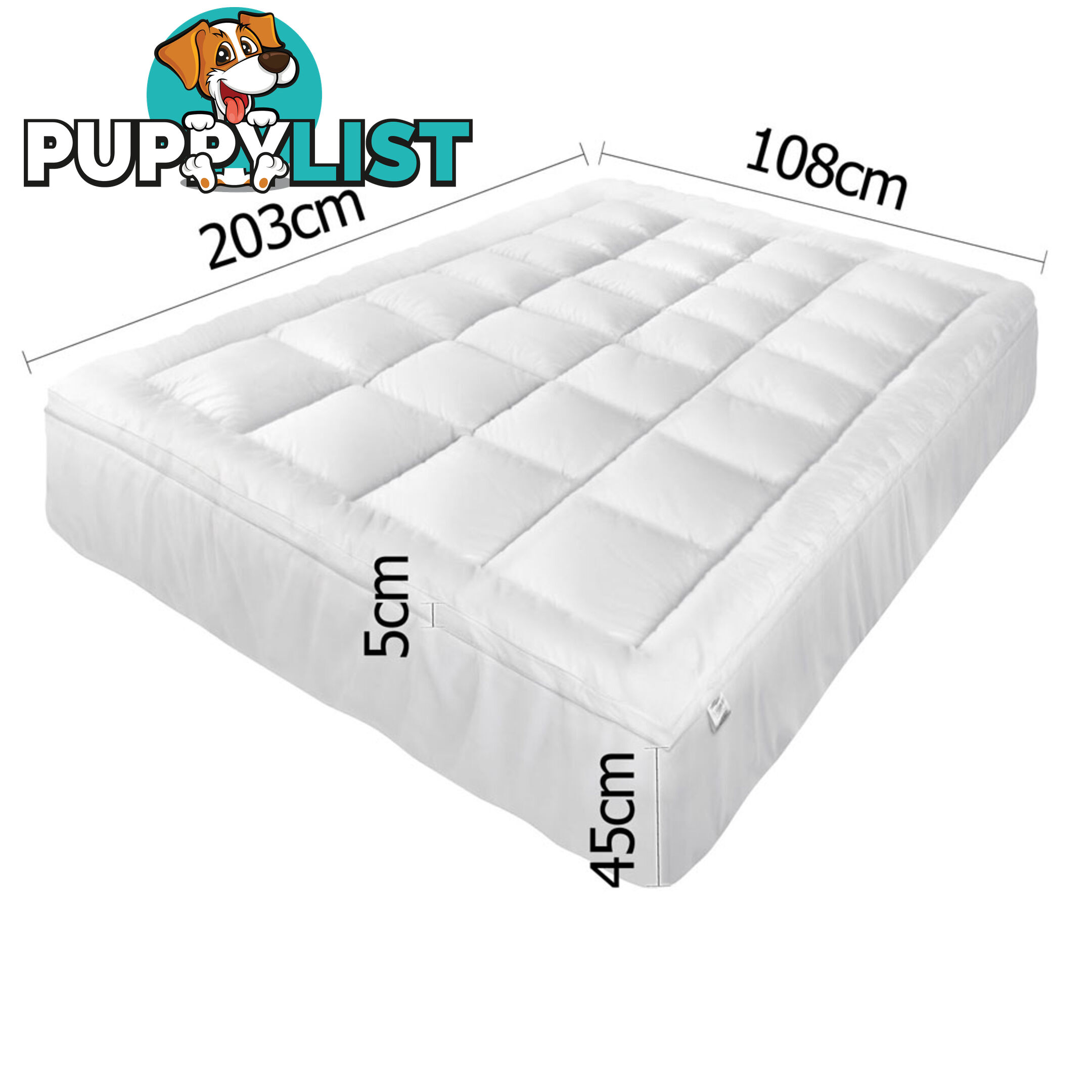 Luxury Mattress Topper Protector Pad Cover Pillowtop Memory Resistant KS Size