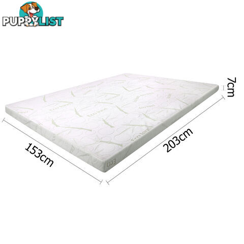 7cm Memory Foam Mattress Topper Eco-Friendly Bamboo Fabric Cover Queen