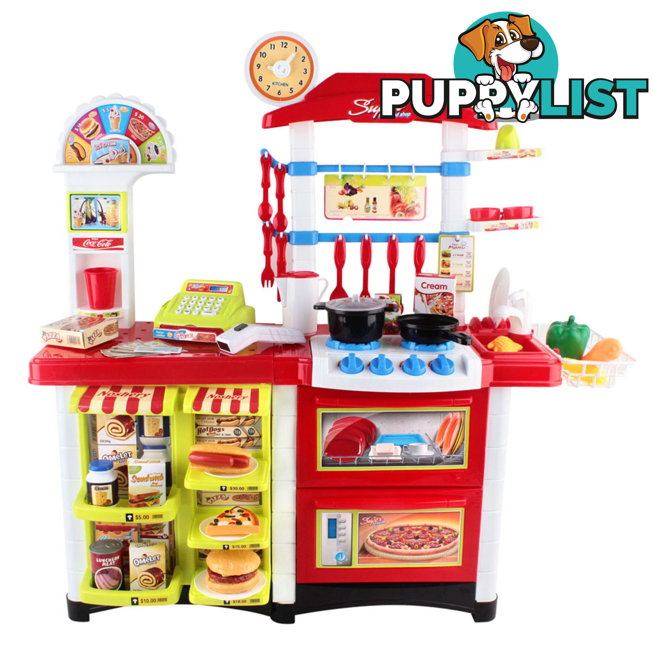 59Pcs Pretend Kitchen Supermarket Play Set Kids Children Home Cooking Toy