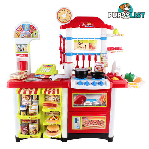 59Pcs Pretend Kitchen Supermarket Play Set Kids Children Home Cooking Toy