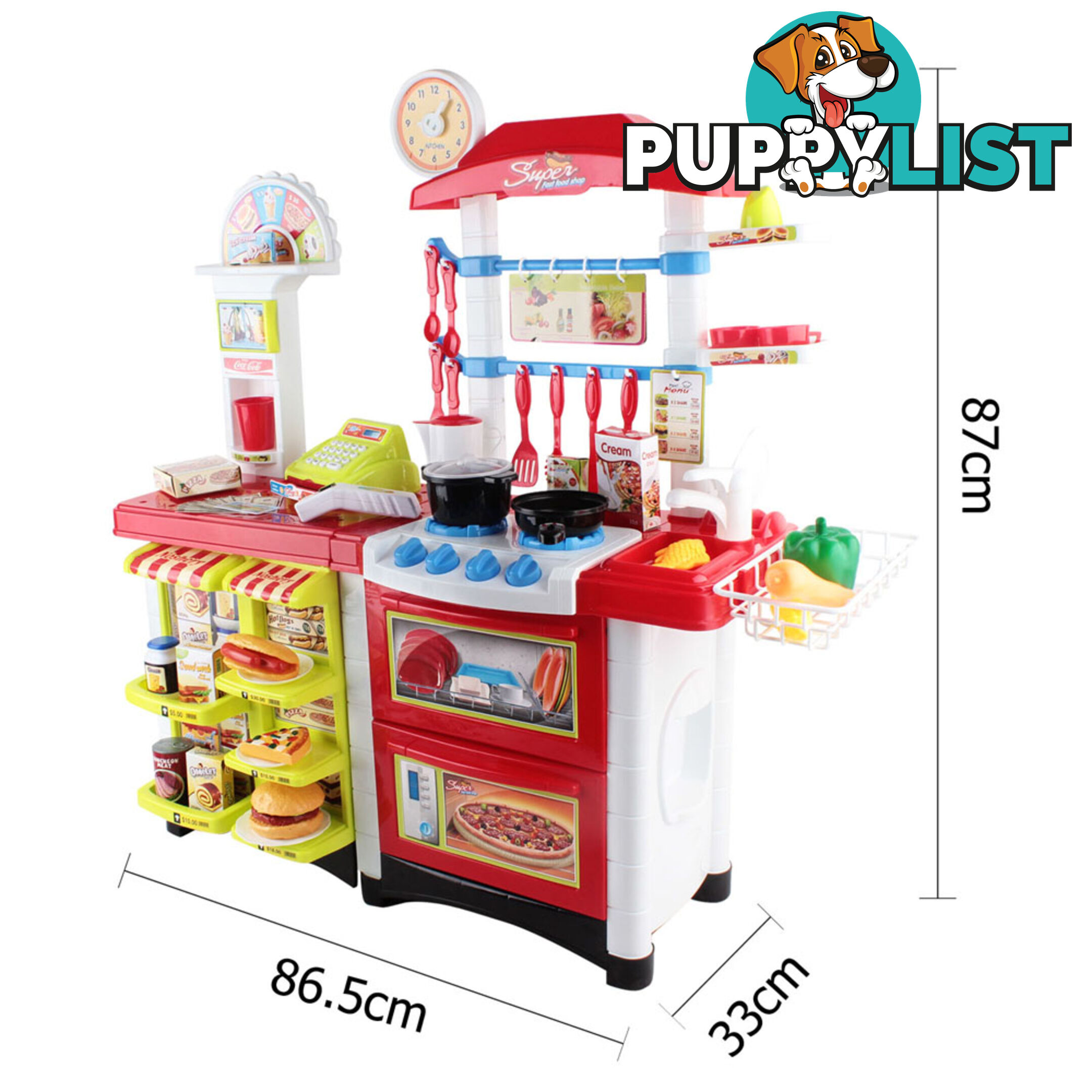 59Pcs Pretend Kitchen Supermarket Play Set Kids Children Home Cooking Toy