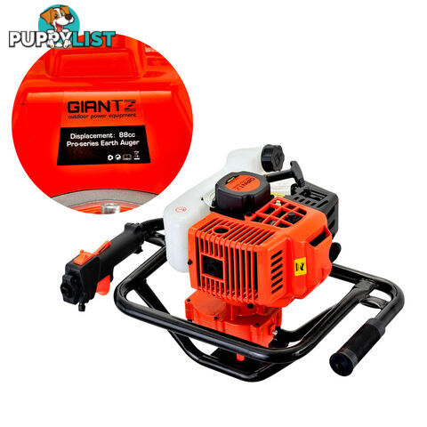 88cc Petrol Post Hole Digger Earth Auger Fence Borer Bit Drill Kit Set